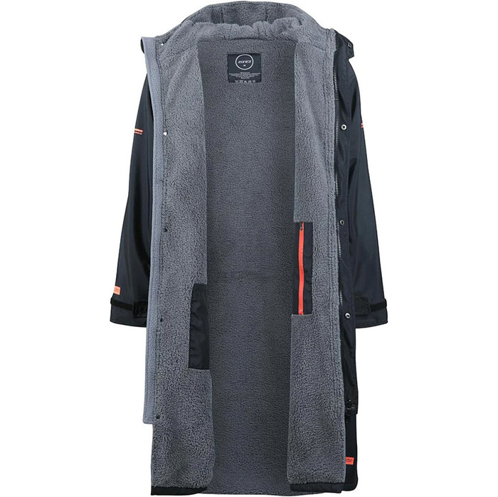 2024 Zone3 Recycled Heat- Tech Polar Fleece Parka Cambio Robe CW23UHTCR123 - Black / Naranja